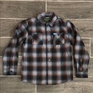 DIXXON Boys Button Up Flannel Sz M